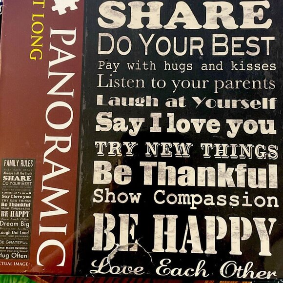 Puzzle Louise Carey Family Rules 1000 Pc Panoramic Jigsaw 13+ Summer Family Fun - Picture 1 of 4